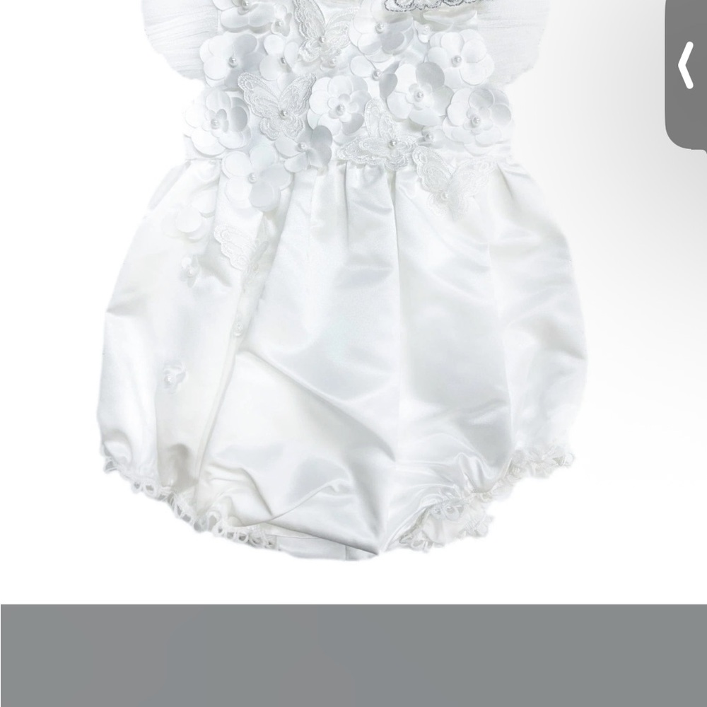 Charming White Floral Diaper Cover